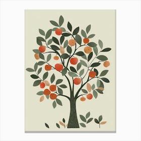 Apple Tree Minimal Japandi Illustration 6 Canvas Print