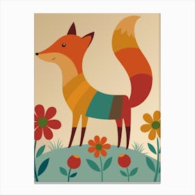 Fox In The Meadow Canvas Print