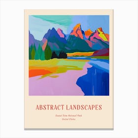 Colourful Abstract Grand Teton National Park Usa 2 Poster Canvas Print