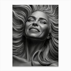 Black And White Portrait Of A Woman Canvas Print