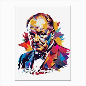 Winston Churchill 02 Portrait WPAP Pop Art Canvas Print