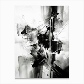 Transcendent Echoes Abstract Black And White 4 Canvas Print