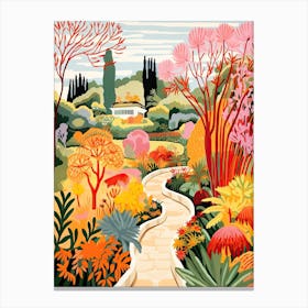 Huntington Library, Art Collections, And Botanical Gardens, Usa In Autumn Fall Illustration 0 Canvas Print