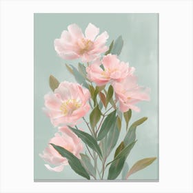 Laurel Flowers Acrylic Painting In Pastel Colours 4 Canvas Print