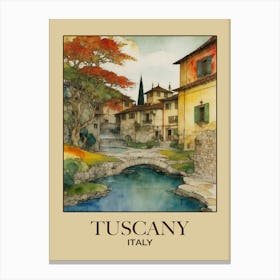 Tuscany Italy Travel Watercolor Canvas Print