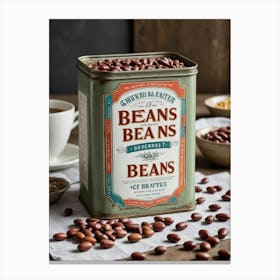 Can of Coffee Beans Espresso Kitchen Wall Art  Canvas Print