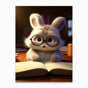 Bunny Books and Bright Ideas: Sweet Study Time Print Canvas Print