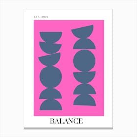 2 Balance - Bright Pink Canvas Print