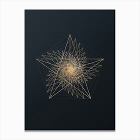 Abstract Geometric Gold Glyph on Dark Teal n.0270 Canvas Print