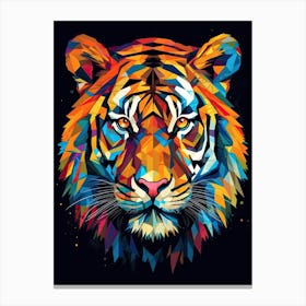 Tiger Art In Geometric Abstraction Style 1 Canvas Print