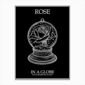 Rose In A Globe Line Drawing 4 Poster Inverted Canvas Print