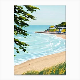 Cromer Beach, Norfolk Contemporary Illustration 1  Canvas Print