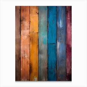 Colorful Wood Planks 1 Canvas Print