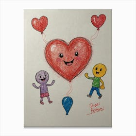 Valentine'S Day Drawing 2 Canvas Print