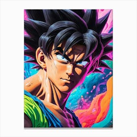 Goku Dragon Ball Z Neon Iridescent (34) Canvas Print