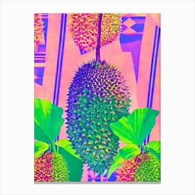 Durian Risograph Retro Poster Fruit Canvas Print