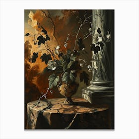 Baroque Floral Still Life Periwinkle 4 Canvas Print