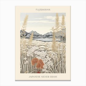 Fujibakama Japanese Silver Grass 3 Japanese Botanical Illustration Poster Canvas Print