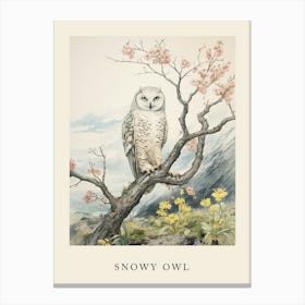 Beatrix Potter Inspired  Animal Watercolour Snowy Owl 1 Canvas Print