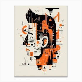 Abstract Illustration Of A Man'S Head Canvas Print