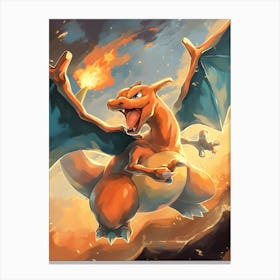 Charizard Pokemon Anime Manga Japan Poster Canvas Print