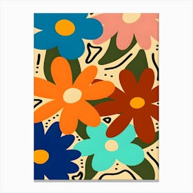 Flowers On A Beige Background Canvas Print