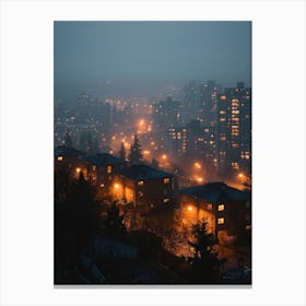 Cityscape At Night 4 Canvas Print