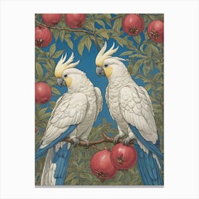 Cockatoo And Pomegranate Blue Walter Crane Art Print 1 1 Canvas Print