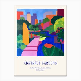 Colourful Gardens Central Park Conservatory Gardens Usa 2 Blue Poster Canvas Print
