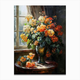 Baroque Floral Still Life Lantana 3 Canvas Print