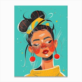 Girl With Earrings Canvas Print