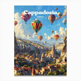 Cappadocia Turkey Vacation Travel Art Illustration Canvas Print