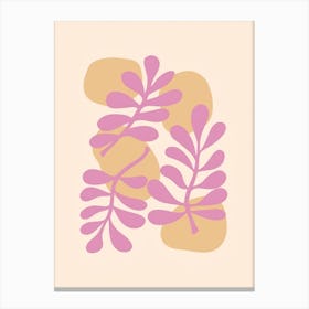 Pink Leaves Canvas Print