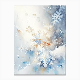 Snowflakes In The Snow,  Snowflakes Storybook Watercolours 1 Canvas Print