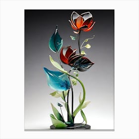 Glass Flower Sculpture Canvas Print