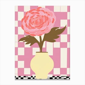 Peony Flower Vase 1 Canvas Print