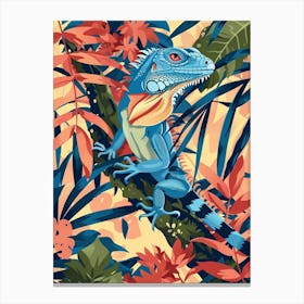 Blue Iguana Modern Illustration 12 Canvas Print