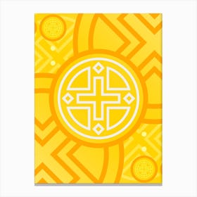 Geometric Abstract Glyph in Happy Yellow and Orange n.0039 Canvas Print