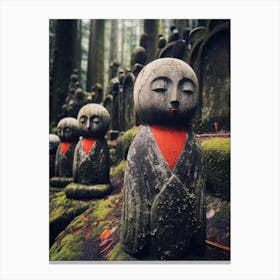 Jizo Statues Japanese Style Illustration 9 Canvas Print