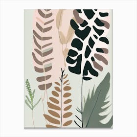 Sensitive Fern Wildflower Modern Muted Colours 1 Canvas Print