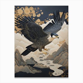Falcon 2 Gold Detail Painting Canvas Print