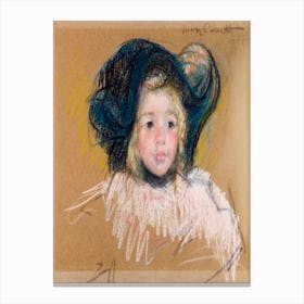 Head Of Simone In A Green Bonnet With Wavy Brim (No Canvas Print
