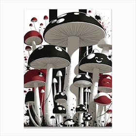 Mushroom Splatter Canvas Print