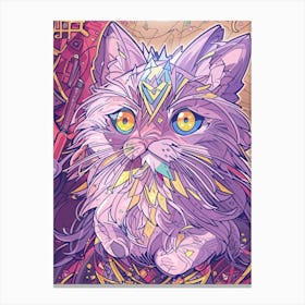 Cute Violet Cat Canvas Print