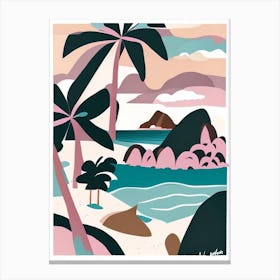 Mamanuca Islands Fiji Muted Pastel Tropical Destination Canvas Print