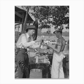 Concessionaire, State Fair, Donaldsonville, Louisiana By Russell Lee Canvas Print