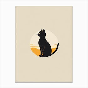 Black Cat Silhouette 2 Canvas Print