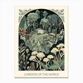 Gardens Of The World 5 Vintage Art Nouveau Botanical  Canvas Print