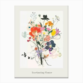 Everlasting Flower 2 Collage Flower Bouquet Poster Canvas Print