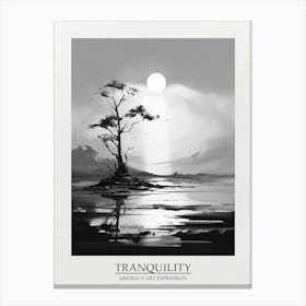 Tranquility Abstract Black And White 2 Poster Canvas Print